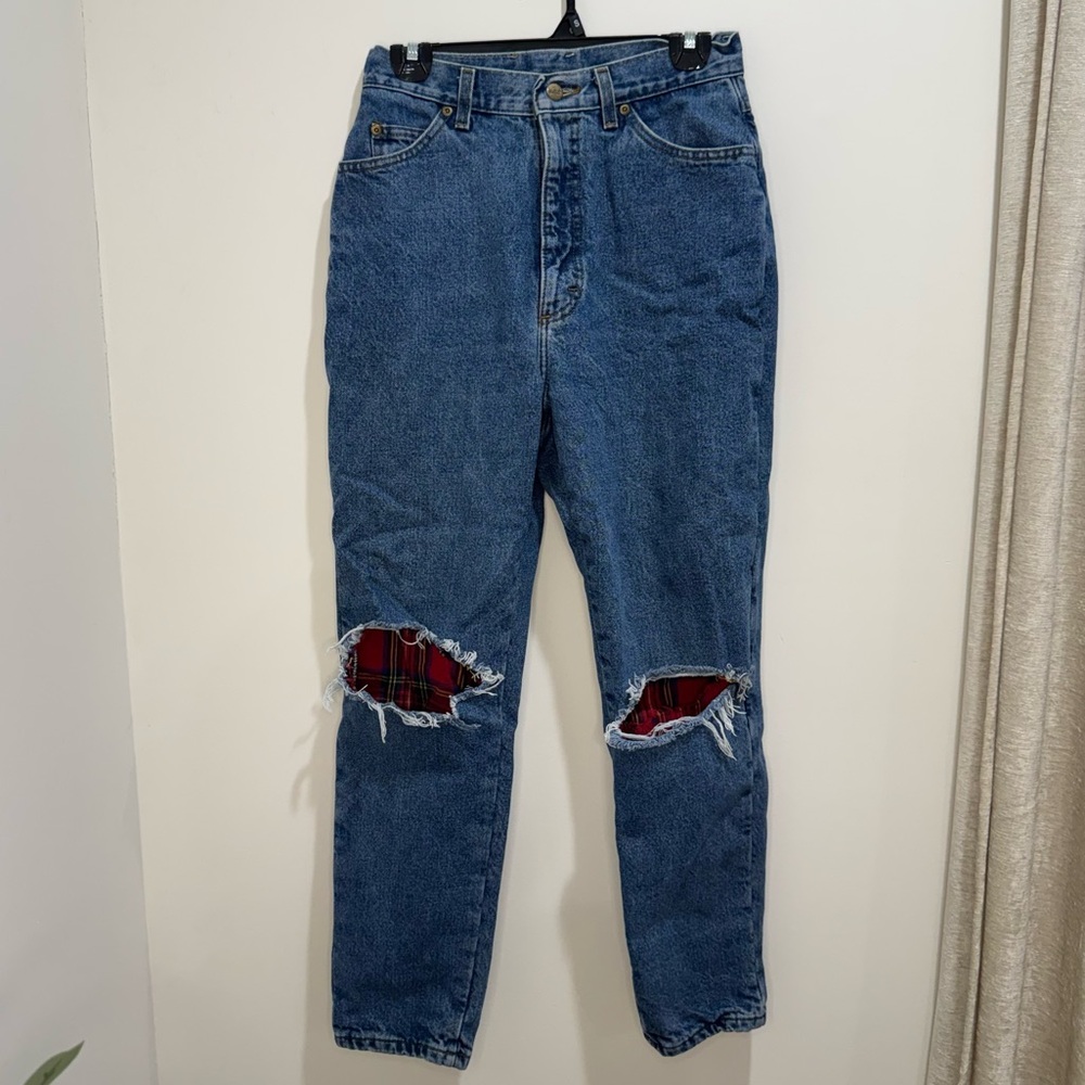Vintage L.L. Bean‎ High Rise Plaid Flannel Lined Jeans